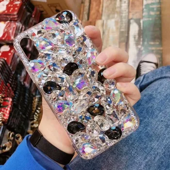 

XINGDUO Luxury bling big diamond case cover for iphone 5 5s 6 7 8 6s Plus Transparent Crystal shell for iphone X XS XR XS MAX
