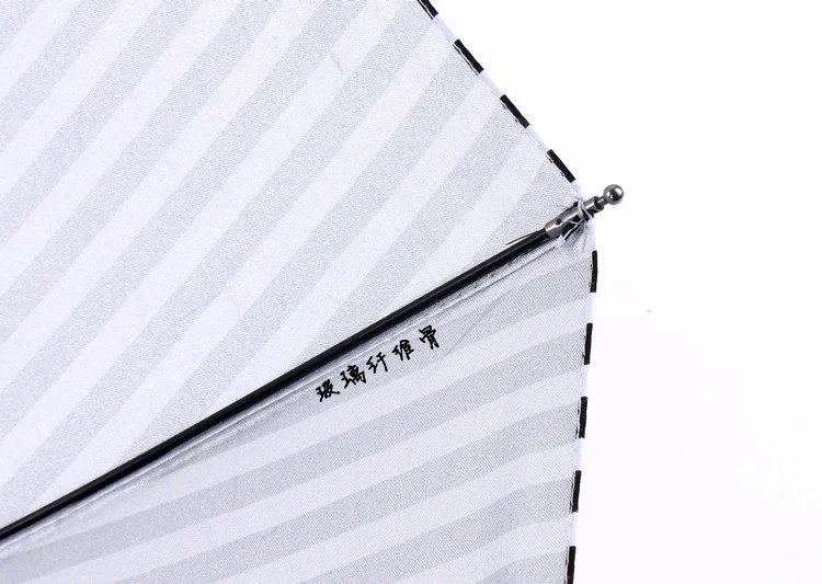 Новый серебристым покрытием черные и белые полосы автоматический зонт стекловолокна увеличить ветрозащитный зонтик негабаритных