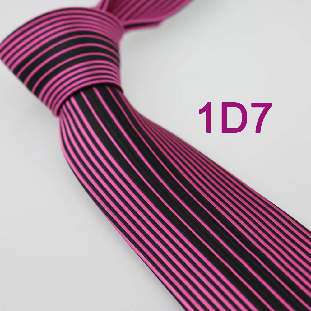Coachella Men's ties Black With Fuchsia Stripes Woven Necktie Formal