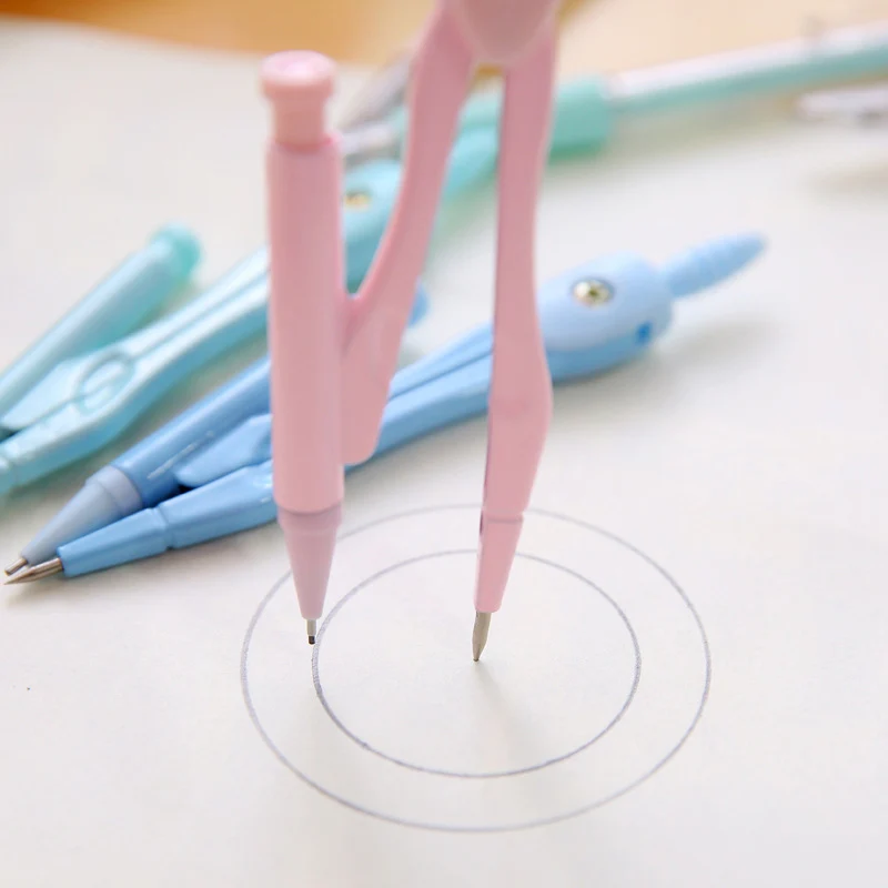 Cute Compasses Drawing Tools Set With Ruler Eraser Mechanical Pencil And Refill Korean Stationery Office School Supplies