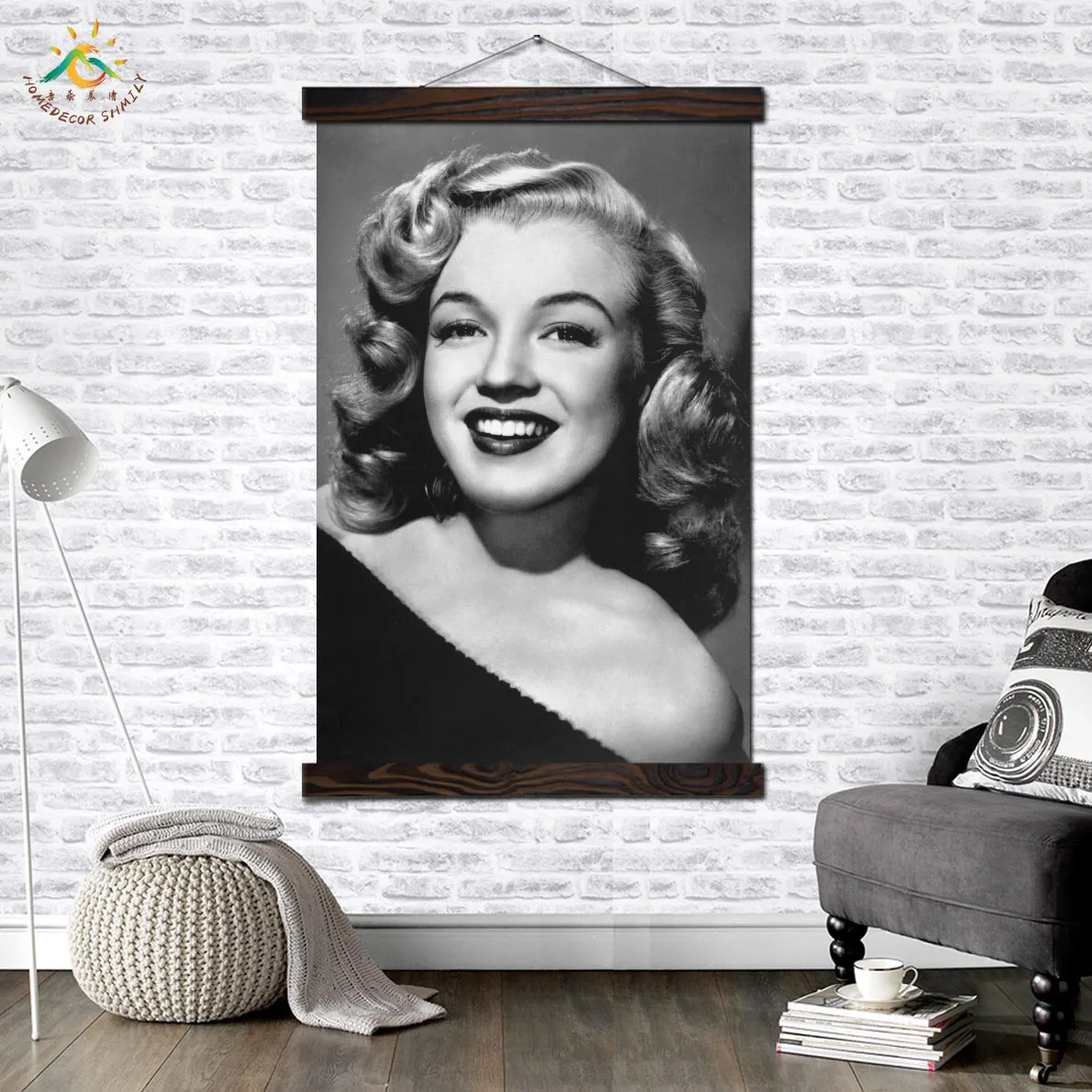

Actress Beautiful Black and White Poster Wall Art Print Pop Art Posters and Prints Scroll Canvas Painting Wall Pictures for Livi