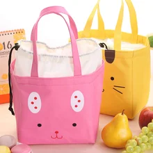 Сладкий смайлик медведь лицо размер 36*20*15 см холст ланч бокс сумка держатель сумка; Сумочка многоразовая сумка для завтрака