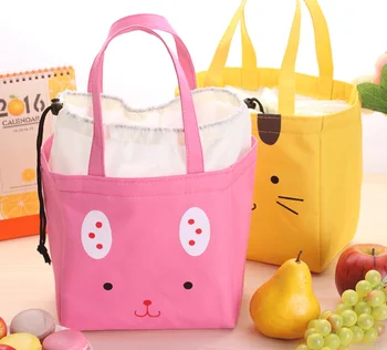 

Sweet Smiley Bear FACE SIZE 36*20*15CM Canvas Lunch BOX Pouch Holder BAG ; Handbag Reusable Lunch BAG