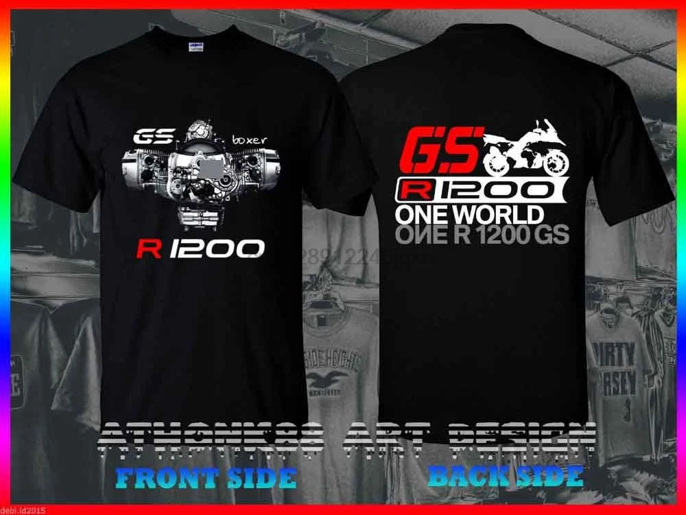 

Brand T-Shirt Men 2019 Fashion Boxer Engine TEE SHIRT R1200GS ONE WORLD ONE R 1200 GS Fans Motorcycle T-SHIRT
