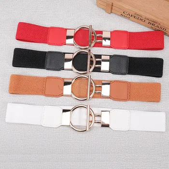 

New Fashion Women Girdle Elastic Band Belt Unique Design Buckle Waistband Belt Girlish Elastic Elastic Band Luxury Belt
