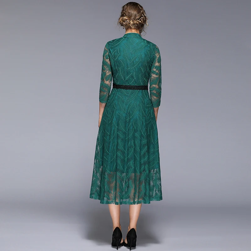 Модное летнее кружевное платье Элегантное повседневное тонкое женское ...