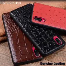 Для мобильного телефона из натуральной кожи крышка для Vivo X23 с узором «крокодиловая кожа» Защитная крышка для Vivo X 23 задняя крышка корпуса