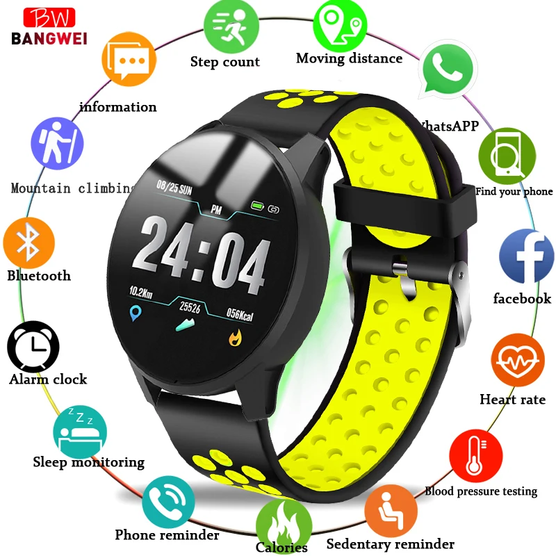 

LIGE Smart Bracelet Men Women Heart Rate Blood Pressure Monitor Sport Wristband Waterproof Color Digital Watch Relogio masculino
