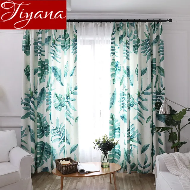 Leaves Curtains Green Sheer Voile Window Modern Living Room Bedroom Leaves Curtains Green Sheer Voile Window Modern Living Room Bedroom Curtians Tulle White D Rustic Rideaux X280 30