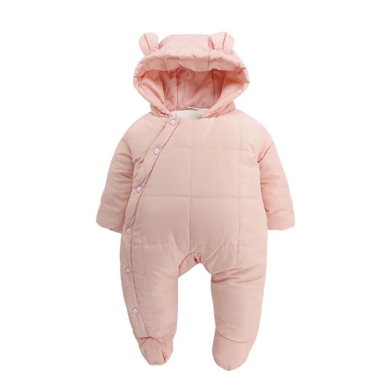 

2017 New One Piece Down Cotton Baby Climb Hood Bag Climb Newborn Clothed Plus Velvet Romper Jumpsuit