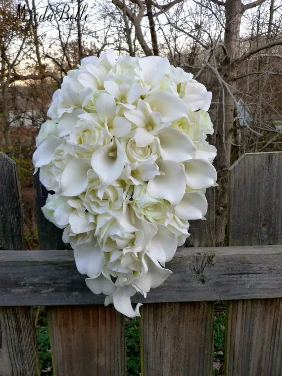 

modabelle 2019 White Calla Lily Wedding Brooch Bouquet Fleur Artificielle Mariage Bride Flower Bouquet Wedding Accessories