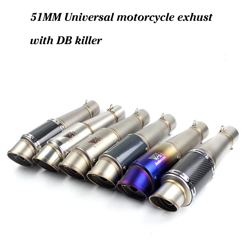 

36~51mm Universal Motorcycle Exhaust Muffler with DB killer Escape Slip-On Pipe Fit Motorbike Scooter FOR ATV Dirt Bike