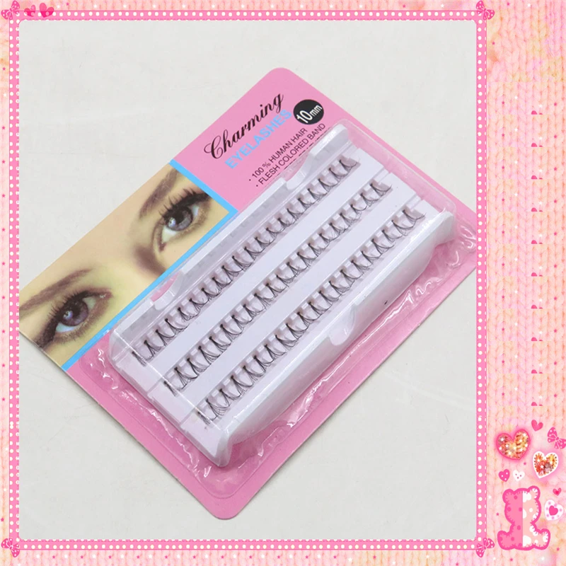 

1 box Black Individual Wave Mink Hair Soft False Eyelashes Fluffy Wispy Thick Lashes Handmade Soft Eye Makeup Extension Tools