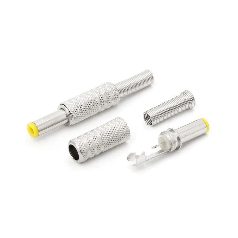 OOTDTY Металл 5 шт 5x2 5mm DC Мощность джек штекер разъем адаптера с желтым