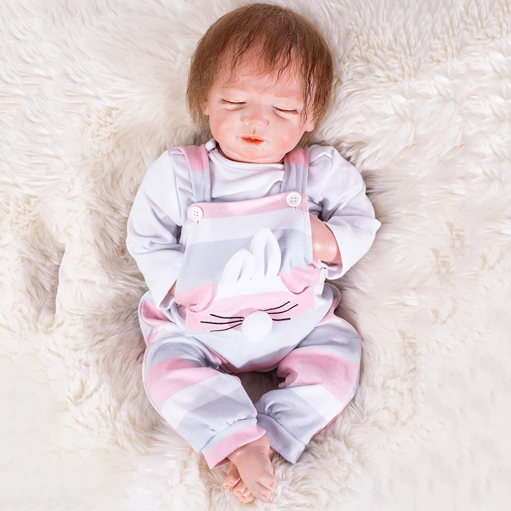 Simulation 20inch Unpainted Reborn Kits Baby Doll Vinyl Molds - Head, 3/4 Arms Full Legs, Close Eyes For Children Birthday Gift