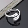 Anillos de plata de ley 925 Lisa para mujer, anillos ajustables a precio de fábrica ► Foto 3/4