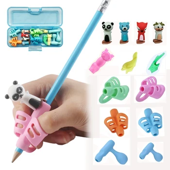 

TPR Soft Glue Pen Holder Children's gift a set of pen holder Children Pencil Holder Writing Hold Pen Grip Posture Correction