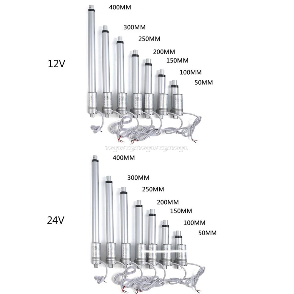 

12V/24V DC Electric Linear Controller 30mm/s 300N Stroke 50/100/150/200/250/300/350/400mm Power parts tools Je10 19 dropship