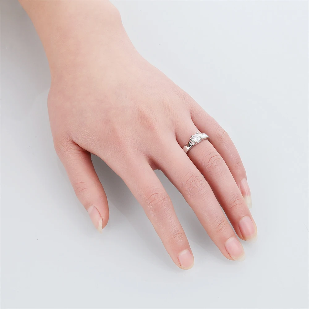 Женское классическое кольцо серебристое обручальное с фианитом 2019|finger ring|wedding