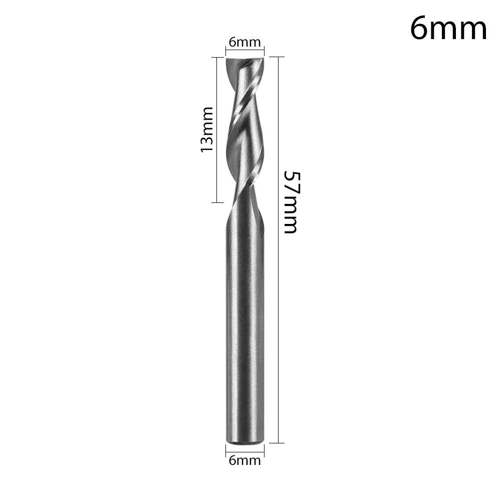 1 шт. HSS 2 Флейта концевая фреза 1 мм-12 мм ЧПУ с прямым хвостовиком Фрезы деревообрабатывающий инструмент Концевая фреза фрезы для резки древесины - Длина режущей кромки: 1pc 6mm