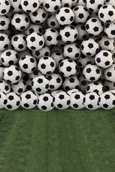 

Laeacco UK Football Soccer Balls Wall Grass Floor Baby Photography Backgrounds Custom Photographic Backdrops For Photo Studio