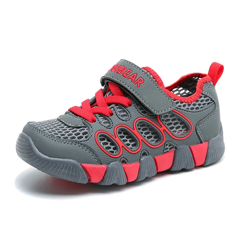 Обувь для детей для девочек мальчиков кроссовки Slip-on Caterpillar выдалбливают кроссовки Прохладный сетки бренд детская обувь Hobibear AU3801 - Цвет: red  sneakers