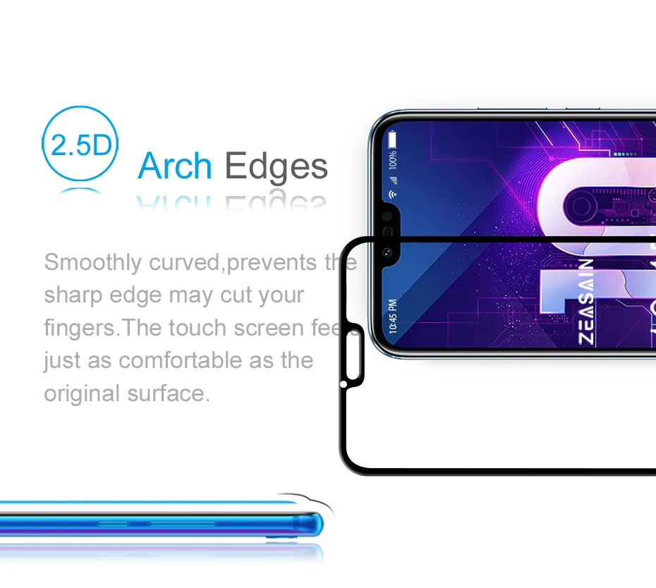 2 Pack Original ZEASAIN Screen Protector For Huawei Honor 10 Honor10 Full Cover Tempered Glass Real 9H Toughened Glass Film (9)