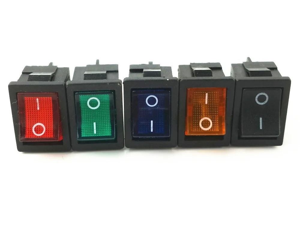 

KCD1 Light Illuminated DPST 4P ON-OFF Snap in Rocker Switch 6A/250V 10A/125V AC