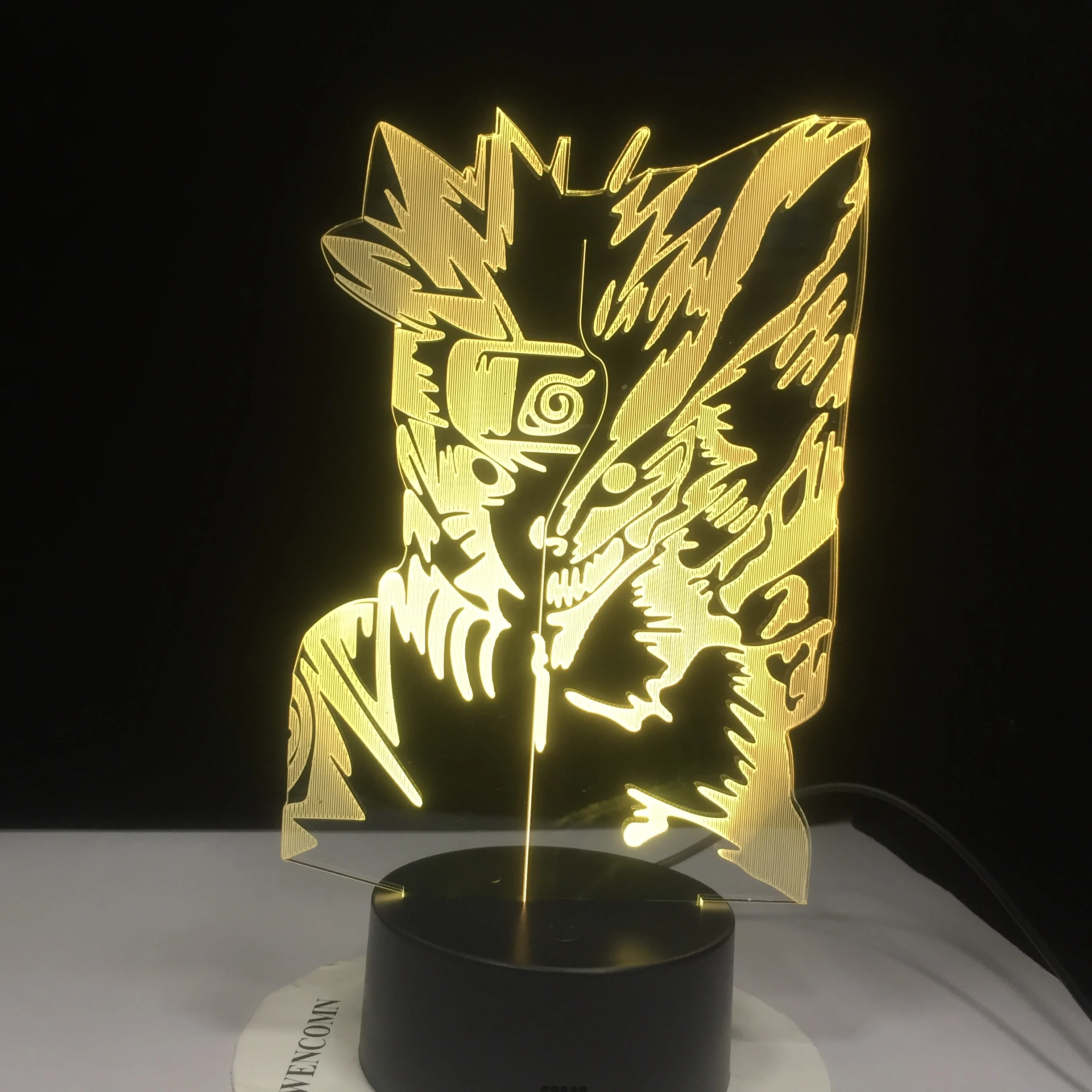 Наруто фигурку Uzumaki 3D светодиодный ночник настольная лампа новинка украшение для