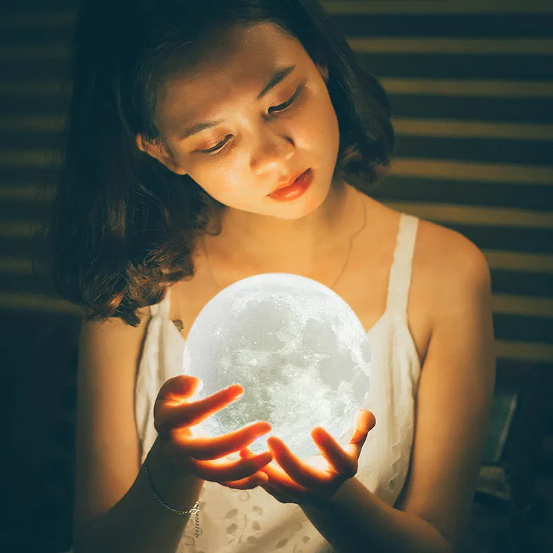 

3D Print Moon Lamp Colorful Change Touch Usb Led Night Light Home Decor Creative Gift Outdoor Tools for Camping and Hiking