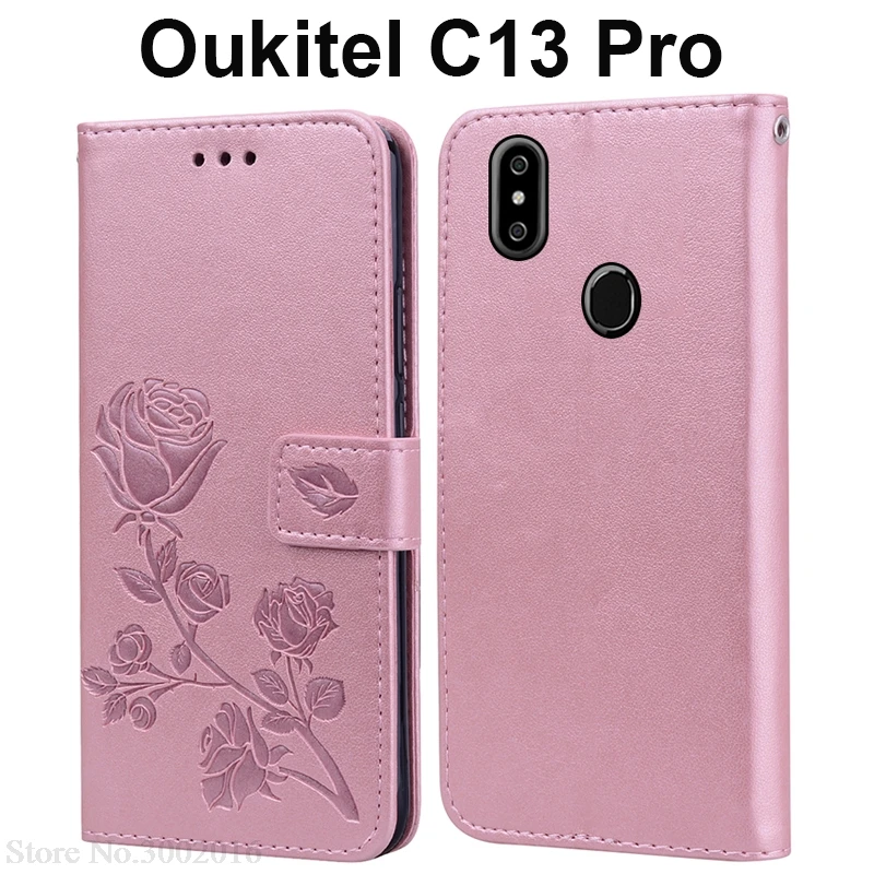 Кожаный чехол с розами для OUKITEL C13 Pro чехол-книжка Oukitel 5G/2 4G 6 18 &quot Чехол Для