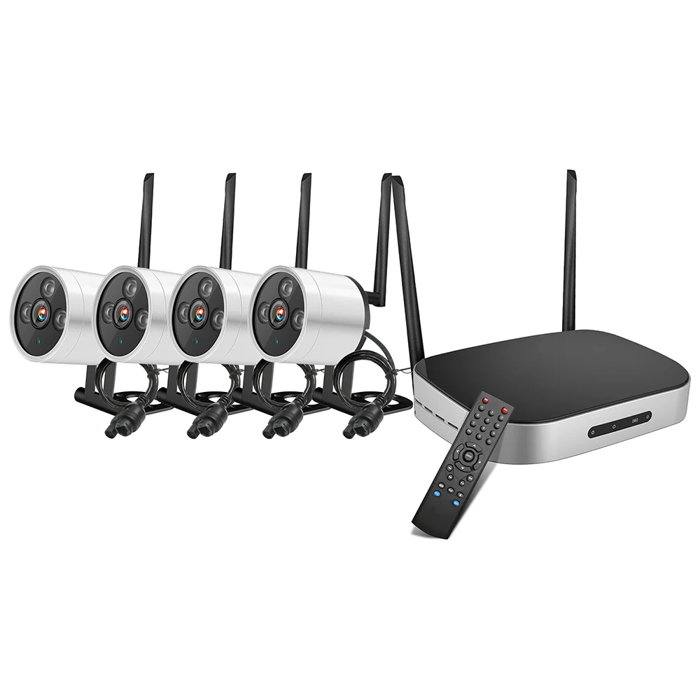 

Ip66 Waterproof Fimei 720P Wireless Mini 4 / 8 Channel P2P NVR Kit with 4 IPC Ip Camera Security Surveillance Camera US Plug
