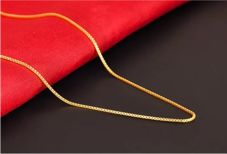 

Fashion Jewelry Women Collar Necklace Solid 925 Sterling Silver Box Chain Necklace Female Rose Gold Color Choker Chain 18''