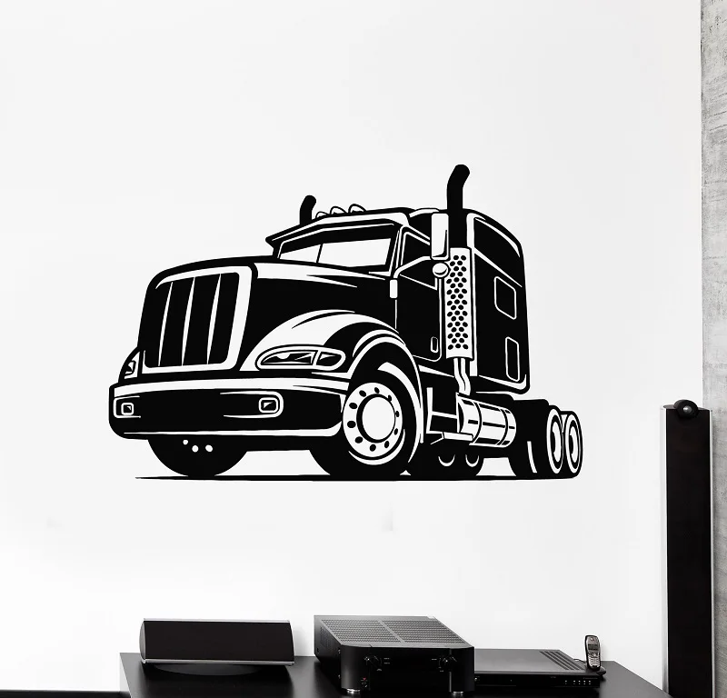 

Vinyl car wall decals garage cars living room boy room decoration vehicle sticker murals, handsome truck head wall stickers QC07