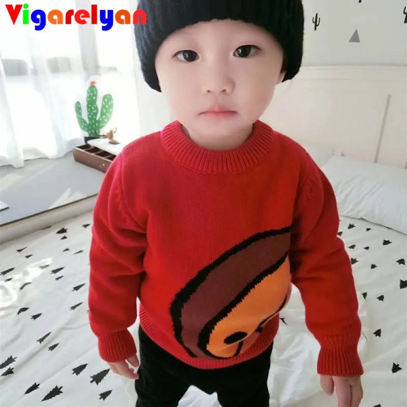 

Cartoon Baby Boy Sweater 100% Cotton Knit Sweater Girl Winter Clothes Toddler Girls O-neck Sweaters Kids Long-sleeve Cardigan