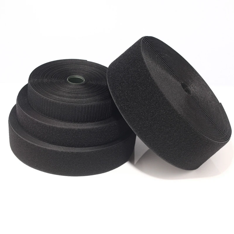 16/20/25/30/38/50/100mm*5m/Pair Adhesive Fastener Tape Sew-On Hook and Loop Black White Magic Tape Strip No Glue Sewing Accessor