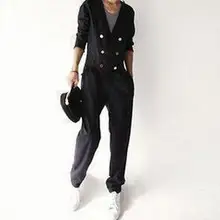 S-XXL! Новинка года Для мужчин одежда одна часть работы носить комбинезон Винтаж Свободные для отдыха джокер верхняя одежда певец костюмы