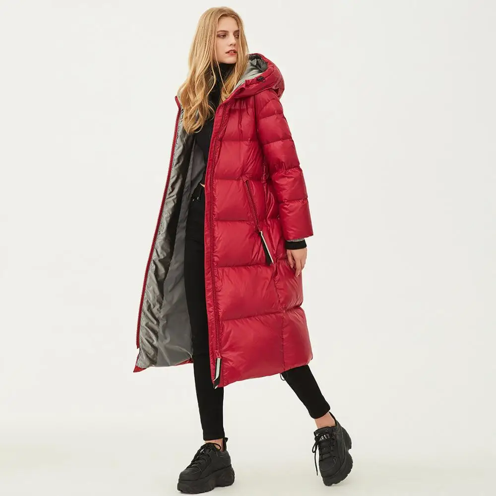 

High Grade Women Down Jacket Long Thick Warm Russian Winter Female Outwear Coat Fashion Hooded Oversize Women Winter Coat G736