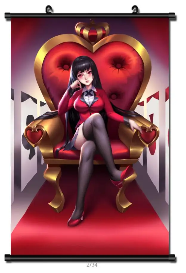 Японский аниме Kakegurui Compulsive Gambler sexy girl Jabami Yumeko домашний декор Стена Свиток