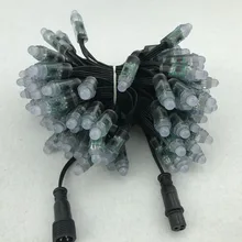 50pcs/set bullet typeDC12V addressable 12mm WS2811 RGB led pixel node;all BLACK 18AWG)wire,IP68;with 0.2.m xConnect pigtail