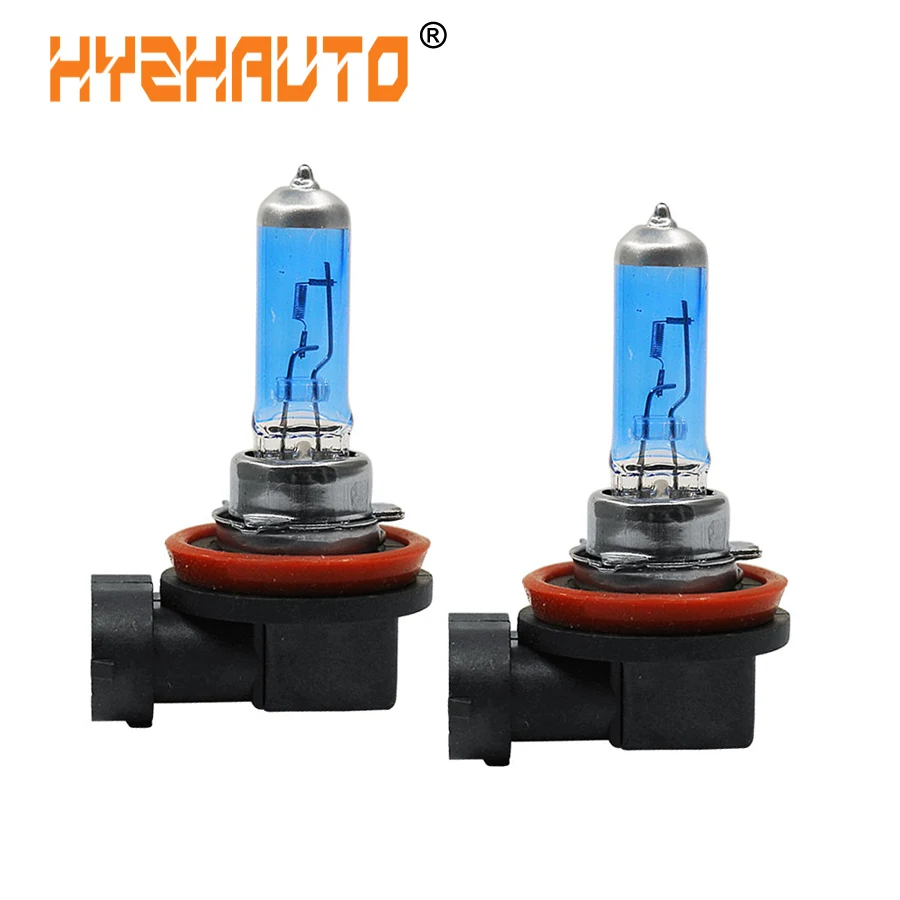 

HYZHAUTO 2Pcs H11 H8 100W Car Halogen Headlights Fog Light Bulbs White 5000-5500K Halogen Auto Driving Head Lamp DC12V