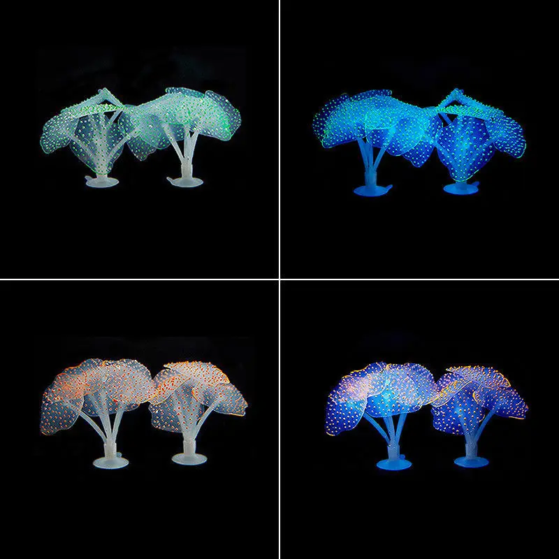 Аквариум светящиеся искусственные Медузы силиконовые искусственные водные растения флуоресцентные яркие Медузы аквариумный Декор