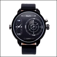 

2018 OULM Men's Watch Large Dial Fashion Trend Quartz Watch Two Places Leather Strap Men's Watch Men's Gift