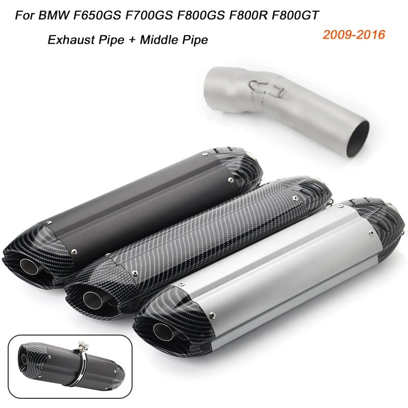 

Motorcycle Middle Link Pipe With Exhaust Muffler Pipe for BMW F650GS F700GS F800GS F800R F800GT 2009 2010 2011 2012 2013-2016