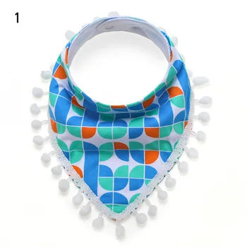 

Baby Bibs Double Layer Burp Cloth Lace Tassel Cartoon Triangular Infant Saliva Towel Feeding Scarf M09