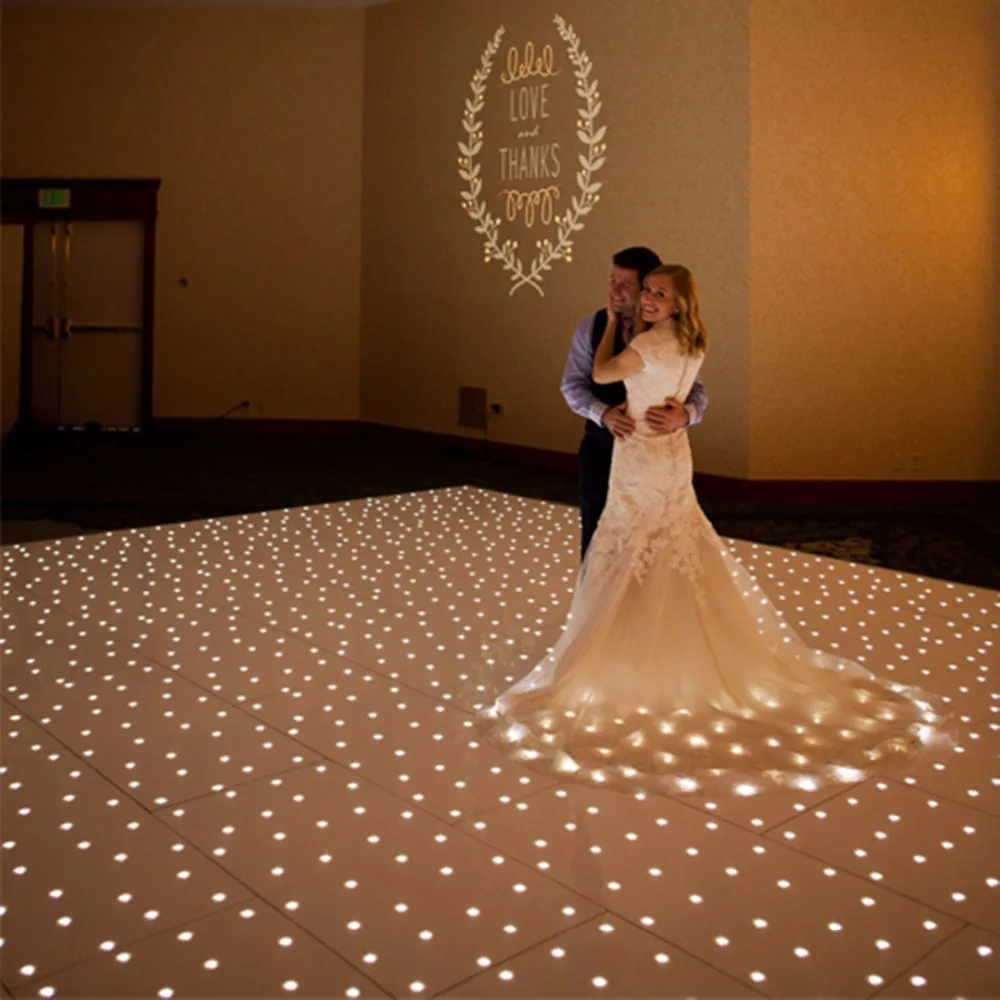 

26*26ft White star light Starlit RGB Dance Floor Wedding Party with flight case double clear price only ship to USA