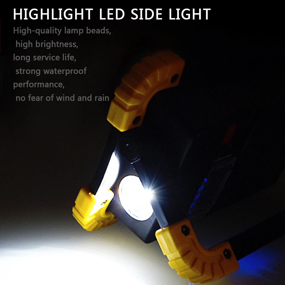 5V USB Rechargeable Portable Spotlights 20W 400lm Led Spotlight Floodlight Lamp Emergency Light For Outdoor Camping Fishing