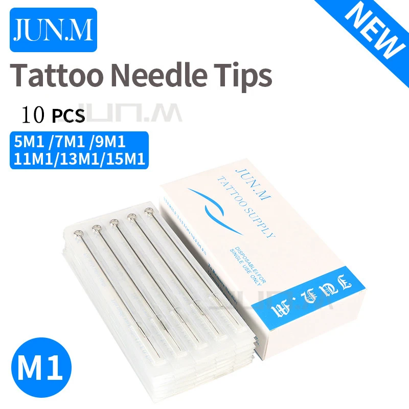 10pcs Assorted Sterilized Disposable Tattoo Needles 5M1/7M1/9M1/11M1/13M1/15M1/ Permanent Makeup Stainless Steel High Quality