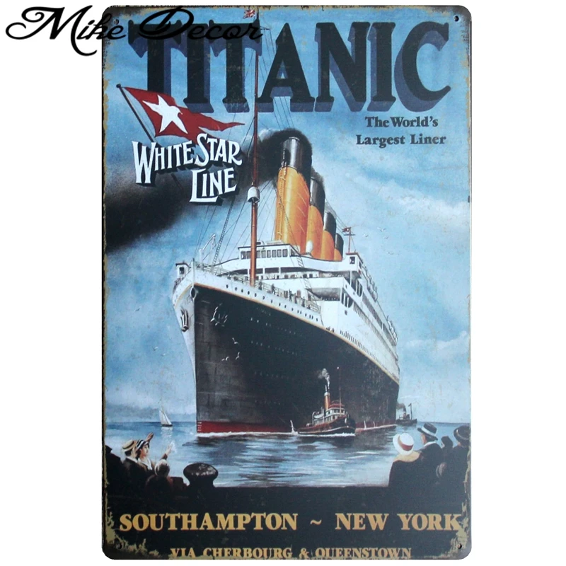 

[ Mike86 ] TITANIC Classic Movie Retro Metal Posters Pub Home Retro Cinema Bar Nostalgia Mural Painting Decor 20X30 CM AA-724