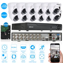 KKmoon 16CH CCTV Системы 1080N DVR 12 шт. 1080 P 3,6 мм Ночное Видение безопасности Камера день/Ночной комплект видеонаблюдения Системы 2 ТБ